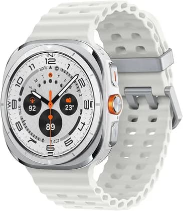 SAMSUNG 2025 Galaxy Watch Ultra Smartwatch, 1.5" Super AMOLED Display, Accelerometer, Barometer, Gyro Sensor, 10 ATM Water Pressure, GPS, Bluetooth v5.3, LTE, 47mm, Titanium White | SM-L705FAW1XSG