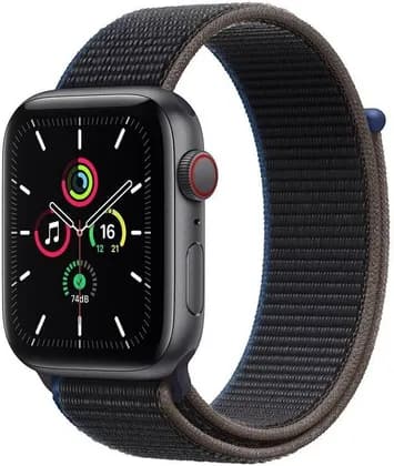 Apple Watch SE, 40mm Size, Retina OLED Display, GPS + Cellular Connectivity, Emergency SOS, Space Gray Aluminum Case, Charcoal Sport Loop | MYEL2AE/A