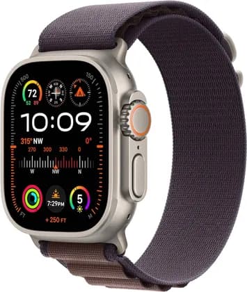 Apple Watch Ultra 2 GPS+Cellular 49mm Smartwatch with Rugged Titanium Case & Indigo Alpine Loop - Medium, Fitness Tracker, GPS, Action Buton, Extra-Long Battery Life, Bright Retina Display | MRFF3ZA/A
