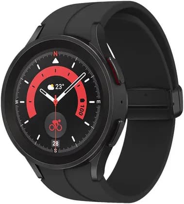 Samsung Galaxy Watch 5 Pro, AMOLED Display Type, 45mm Case Size, GPS, Bluetooth, With Advanced Health monitoring, Fitness Tracking, Sleep Cycles, Water Resistant, Black Titanium | SM-R920NZKAMEA