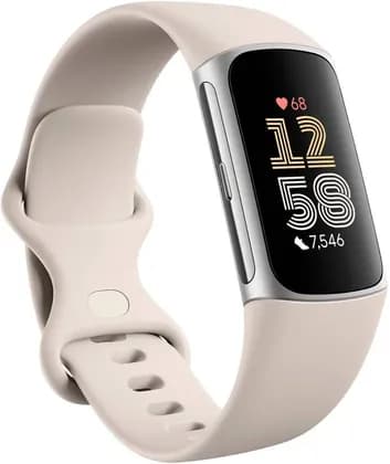 Fitbit Charge 6 Advanced Fitness & Health Tracker with Built-In GPS Smartwatch, 1.4mm AMOLED Display, Real-Time Heart Rate, SpO2 & Skin Temperature, Stress Management, Porcelain | GA05185-NA