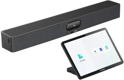 Yealink MeetingBar A25, All-in-One 4K Video Conferencing Solution for Small Rooms with Triple 4K Cameras, 151° FOV, 8 Microphone Array, CTP25 Touch Panel, Black | A25-031