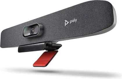 Poly Studio R30 Webcam, 4K USB Video Conferencing Bar, 1080p Video Resolution, 120° Wide Field of View, Digital Zoom, Poly DirectorAI Smart Camera, Mic & Speaker, Black | 842D2AA