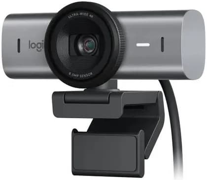 Logitech MX Brio 705 Business Webcam, 4K Video Quality, Right Sight Auto-Framing, Show Mode, Dual Beamforming Mics, Integrated Privacy Shutter, USB-C, 1.5m Cable Length, Gray | 960-001530 / 960-001529