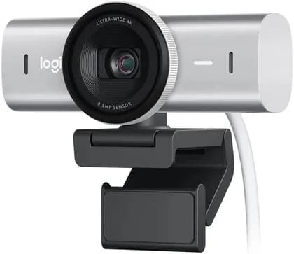 Logitech MX Brio 4K Ultra HD Collaboration & Streaming Webcam, Advanced Autofocus Type, 8.5MP Sony STARVIS Image Sensor, Glass Lens, Dual Beamforming Mic, 4x Digital Zoom, Pale Gray | 960-001554