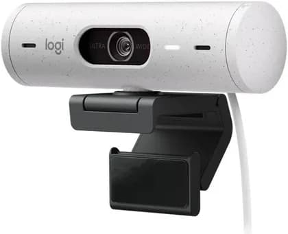 Logitech Brio 500 Full HD 1080p Webcam, Auto Light Correction, Show Mode, Dual Noise Reduction Mics, Webcam Privacy Cover, Works with MS Teams, Google Meet, Zoom, USB-C Cable, Off-White | ‎960-001428