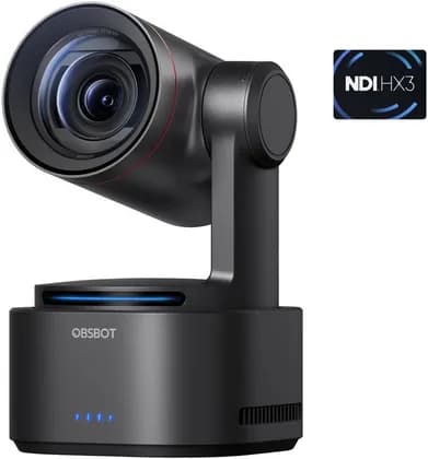 OBSBOT Tail 2 AI-Powered PTZR 4K Live Production Camera NDI Edition, 1/1.5" CMOS Image Sensor, f/1.8 - f/3.0 Aperture, High Resolution up to 4K@60fps & 1080P@120fps, 6-axis Gyroscope, Black | Tail-2