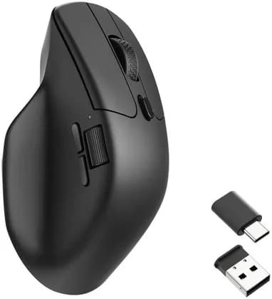 Keychron M6S-A1 Wireless Super Ergonomic, Lightweight With Over Ten Customizable Buttons And Wireless 2.4 Ghz & Bluetooth 5.1 Connection Enabled Optical Gaming Mouse, Black | M6S-A1