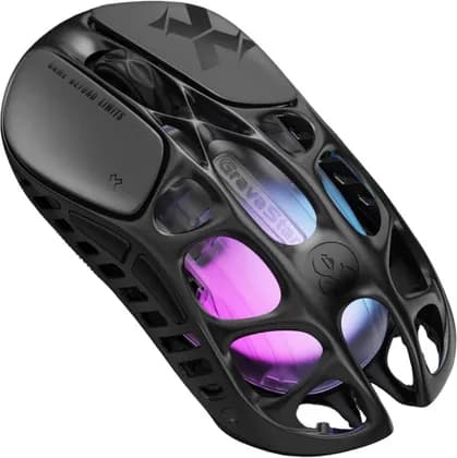 GravaStar Mercury X Wireless Gaming Mouse, 32,000 DPI PAW 3950 Sensor, 1000Hz Polling Rate, Only 49g, Magnesium Alloy Hollow Frame, RGB Lighting, 5 Programmable Buttons, Galaxy Black | Mercury X