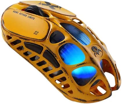 GravaStar Mercury X Pro 8000Hz Wireless Gaming Mouse Special Edition, 8,000Hz Polling Rate, 32,000 DPI Precision Sensor (PAW3950), GLOWSYNC RGB Lighting, Battle Worn Yellow | GS X PRO_YLW