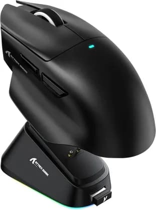 ATTACK SHARK V6 65g SUPERLIGHT Mouse with Magnetic Charging Dock, PixArt PAW3311 Gaming Sensor, Tri-Mode Connectivity, 25000 DPI, 500 mAh Battery, Thumb Rest, Black | V6