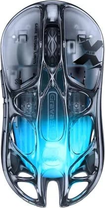 GravaStar Mercury X Air Wireless Gaming Mouse, 8K Hz Polling Rate, 32000 DPI PixArt Sensor, 56g Ultra Lightweight Design, Tri Mode Connectivity, RGB Lighting, Esports Grade Precision, Gray | XAIR