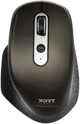 Port Connect Wireless 2.4GHz & Bluetooth Rechargeable Executive Mouse, Ergonomic Dual Mode Silent Office Mouse, USB-C Fast Charging, Adjustable DPI Precision Control, Laptop & PC Mouse, Black | 900716