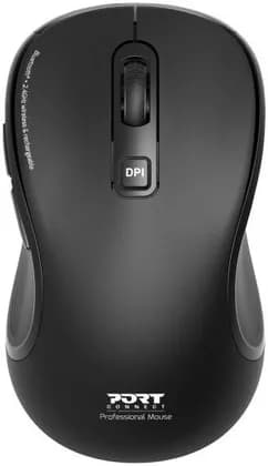Port Connect Essentiel Wireless Bluetooth Rechargeable USB-C Mouse, Dual Mode Portable Laptop & PC Mouse, Silent Click Design, Adjustable DPI Office Travel Mouse, Wireless Mouse, Black | 910010