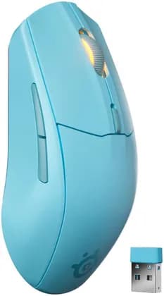 SteelSeries Rival 3 Wireless Gen 2 Gaming Mouse, Symmetrical Shape, 6 Buttons, Optical Type, TrueMove Air Optical Sensor (18K DPI), 1.9ms Ultra-Fast Clicks, 2.4GHz / BT Connection, Aqua | 62526