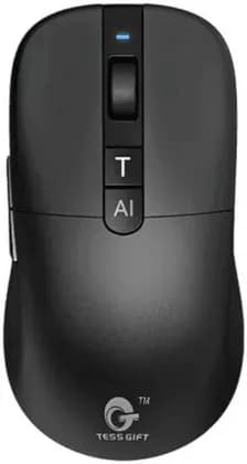 Tess Gift AI Voice Mouse, 3-Speed DPI, 4000 FPS, PixArt PA3212 Sensor, Voice Input Search, Voice & Word Translation, Form Doc Output, Code Generation, SWOT Analysis, AI Painting, Black | TG-OP-Black