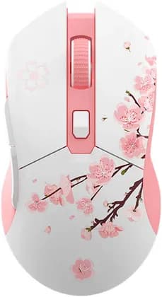 DAREU EM908 Wired RGB Gaming Mouse, Optical Switch, 6 DPI Adjustment Level, 1000Hz Response Rate, 7 Button Light Multiple Modes, Ergonomically Designed, Light Weight, Sakura Pink | EM908