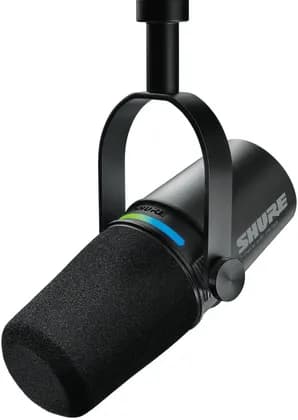 Shure MV7i Smart Microphone & Interface, Dynamic Auto Level Mode, Advanced DSP Features, Customizable LED Touch Panel, Multiple Recording Modes, Mac, Windows, iOS, and Android Compatible, Black | MV7i