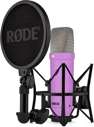 RODE NT1 Signature Series Condenser Microphone, Large-Diaphragm Studio Mic with Shock Mount, Pop Filter & XLR Cable for Vocals, Music Production, Podcasting & Streaming, Purple | NT1SIGNATUREPURPLE