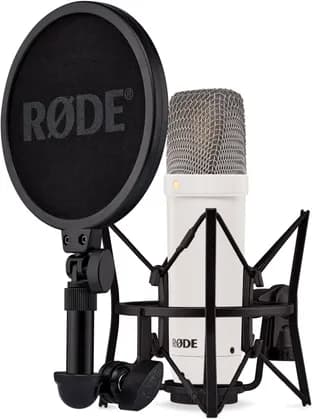 RODE NT1 Signature Series Condenser Microphone, Large-Diaphragm Studio Mic with Shock Mount, Pop Filter & XLR Cable for Vocals, Music Production, Podcasting & Streaming, White | NT1SIGNATUREWHITE