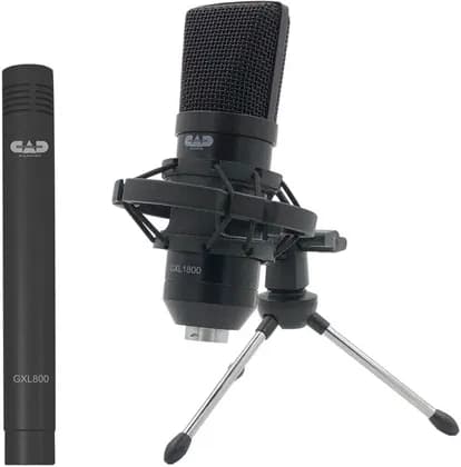 CAD AUDIO GXL1800SP Mic Collection with Large & Small Diaphargm Condenser Microphones, Cardioid Polar Patterns, 128 dB SPL for GXL800 Mic, GXL800 Handles Loud Transients, Black | GXL1800SP