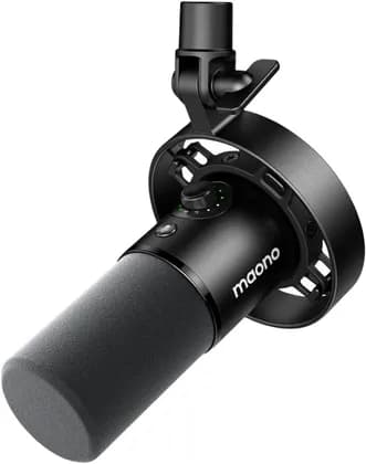 Maono USB/XLR Dynamic Microphone, 192kHz/24bit Sampling Rate, 5 Level Noise Reduction System, 4 Preset Modes, 3-in-1 Smart Knob and Custom Mute Button, Black | PD300X
