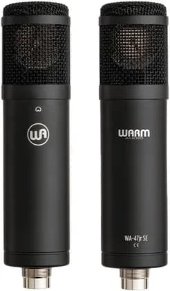 Warm Audio WA-47jr SE Cardioid FET Transformerless Condenser, 9dBA Self Noise,138dBA Dynamic Range, 147dB Max SPL, Cardioid Polar Pattern, 100 Ohms Impedance, Black | WA-47jrSE