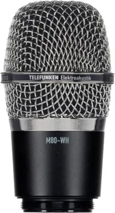 Telefunkun M80-WH Wireless Capsule, 25mm Dynamic Moving Coil, 50Hz-18kHz Frequency Range, Supercardioid Polar Pattern, Elektroakustik T80, 135 dB Max SPL, Black | M80-WH
