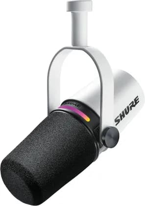 Shure MV7+ Podcast Microphone, Enhanced Audio, LED Touch Panel, USB-C & XLR Outputs, Auto Level Mode, Digital Pop Filter, Reverb Effects, Podcasting, Streaming, Recording, White | MV7+-W
