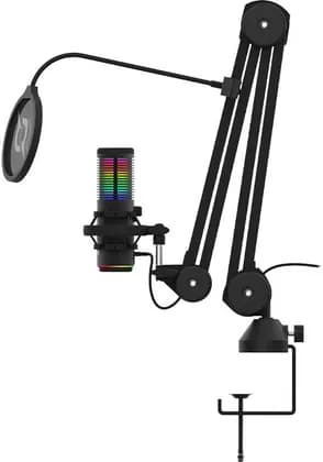 AQIRYS Galileo Microphone, Dual-Condenser, Cardioid & Omnidirectional Polar Pattern, Noise Cancelling, Shock Mount, Desk Stand, Boom Arm, Pop-Filter, 2m Cable Length, Black | AQRYS_GALILEO