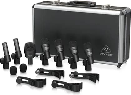 Behringer BC1200, Professional 7-Piece Drum Microphone Set For Studio And Live Applications, Rugged, Reliable Metal Construction, Ideal For Studio Recordings And Live Performances | BC1200