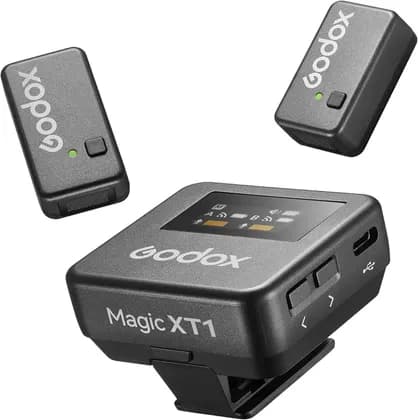 Godox Magic XT1-C 2-Person Wireless Microphone System with USB-C Adapter 2.4 GHz Lavalier Mic for Android, Cameras & Devices
