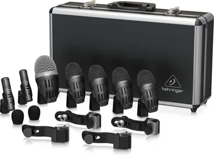 Behringer BC1500, Premium 7-Piece Drum Microphone Set For Studio And Live Applications, Rugged, Reliable Metal Construction, Gold-plated 3-pin XLR | BC1500