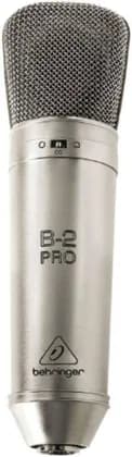 Behringer B2-Pro Gold-Sputtered Large Dual-Diaphragm Studio Condenser Microphone, Wired, One Size, Switchable Low-Frequency Roll-Off | B2Pro