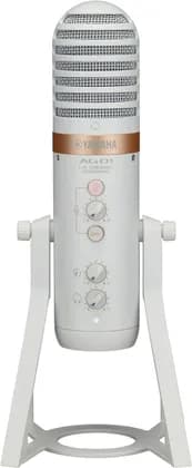 White Live Streaming Microphone with Mixer/USB Interface