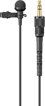 Sony ECM-L1 Lavalier Microphone, 3.5mm Plug, Voice Capture Condenser, Machined Brass Exterior, Locking Ring, High-purity OFC Cable, 26.5 dB Noise Level, Black | ECM-L1