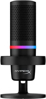 HyperX Duocast 4P5E2AA USB Microphone, Designed For Streaming, Low Profile Shock Mount, Tap To Mute Sensor, Two Polar Patterns, Compatible For Windows / Mac, Chinese Box, Black | 4P5E2AA-CB