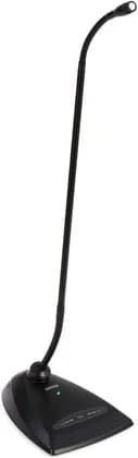 Shure MX418D/C Desktop-Mounted 18" Gooseneck Microphone with Preamp, Cardioid Polar Pattern, Electret Condenser Element Type, Mono Sound Field, Snap-Fit Foam Windscreen, Black | MX418D/C