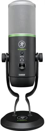 Mackie EleMent Series Carbon Premium USB Condenser Microphone, 5 Polar Patterns, 3.5mm Headphones Jack Built-In, Included USB Type-C Cable, Black | EM-Carbon