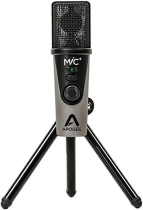 Apogee MiC Plus USB Cardioid Condenser Microphone, Professional 96 kHz / 24-Bit Audio, Stellar Sound from Venerated DSP Company, Gain & Mute Controls, Included Tripod Stand & Mic Clip | MIC PLUS