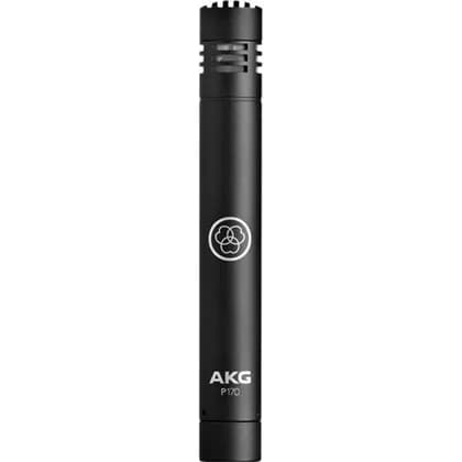 AKG P170 Small-Diaphragm Condenser Microphone, Cardioid Polar Pattern, Pressure-Gradient Design, 0.5" Gold-Sputtered Diaphragm, All-Metal Body, Black | 3101H00410
