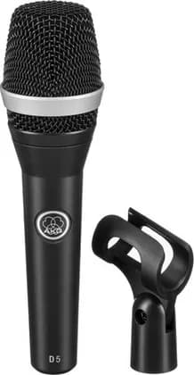 AKG D5 Dynamic Vocal Microphone Patented Varimotion Diaphragm, Supercardioid, 70Hz-20kHz, 147dB SPL, Dual Shock Mount, High Feedback Rejection for Live Vocals & Instruments | 3138X00070