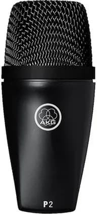 AKG P2 Dynamic Bass Instrument Microphone, Integrated Stand Adapter, Cardioid Polar Pattern, Humbucking Coil, Black | 3100H00150