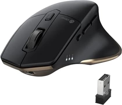 iClever MD172 Bluetooth Mouse, Wireless Mouse Dual Mode(Bluetooth+USB), Multi-Devices Ergonomic Mouse with 5 Adjustable DPI and 7 Buttons, Rechargeable Silent Mice, Black | MD-172