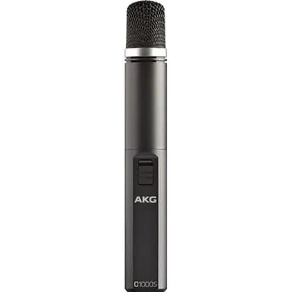 AKG C1000S Multi-Purpose Small-Diaphragm Condenser Microphone Cardioid/Hypercardioid, Battery or Phantom Powered (AA/9V), Switchable -10dB Pad & Bass-Cut, Presence Boost Adapter, | 3354X00010