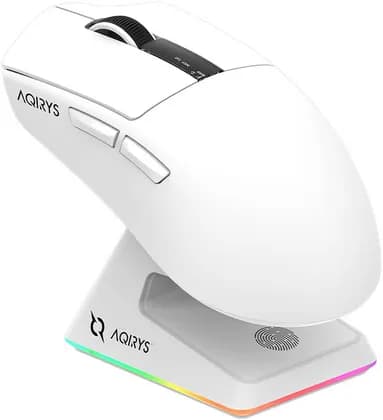 AQIRYS Zephyr Gaming Mouse, Optical PixArt 3395 Sensor, 26000 DPI Sensitivity, 1000Hz Polling Rate, Up to 650 IPS Tracking Speed, 50G Acceleration, Tri-Mode Connectivity, White | AQRYS_ZEPHYRWH