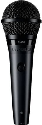 Shure PGA58-QTR Vocal Microphone with XLR-to-1/4" Cable, Cardioid Polar Pattern, On/Off Switch for Discrete Control, Dynamic Mic, Karaoke Mic, Black | PGA58-QTR-E