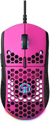 GamerTek GM16 Ultralight Precision Gaming Mouse, Sensitivity 16.000 DPI, RGB Illumination, PMW3389 Sensor, 1000Hz USB Polling Rate, Kailh GM 8.0 Rapid Click Switches, Raspberry Pink - Black | GM16