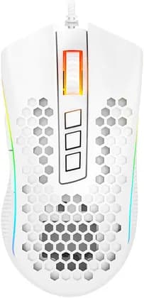 Redragon M988W Storm Elite Mouse, Pixart 3389 Sensor, Up to 16000 DPI, 8 Programmable Buttons, Wired Connectivity, 1.8m Mesh, Superflex, Minimal Drag Cable, White | M988W-RGB