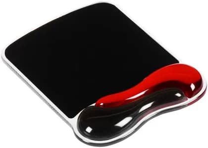 Kensington Duo Gel Mouse Pad Wrist Rest, Ergonomic Mouse Pad With Gel Wrist Support, Ventilation Channel Cooling Design, Non Slip Base, Easy Clean Durable Surface, Black/Red | 62402